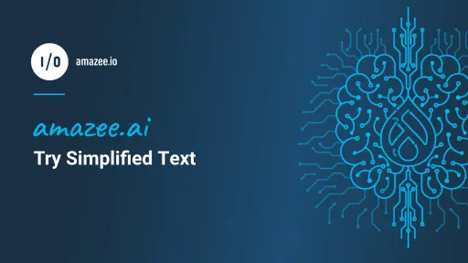 featured image that reads amazee.ai, Try Simplified Text